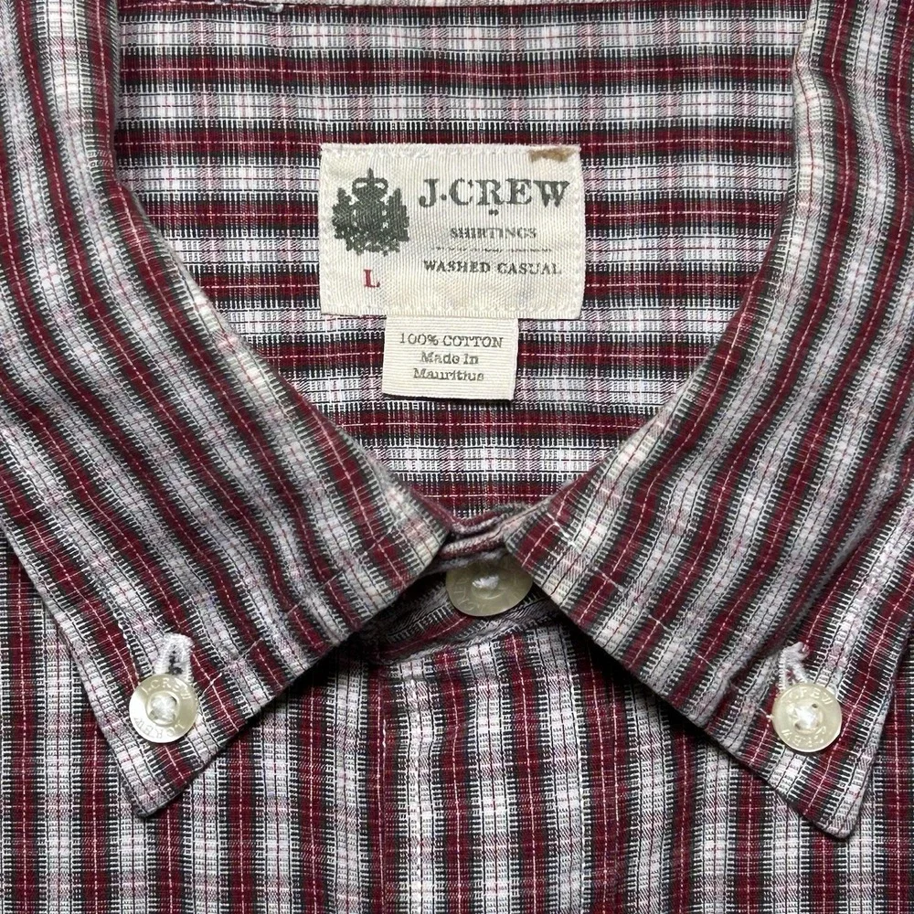 J.Crew Shirtings Tailored Fit Red Green Plaid Casual L/S Button‎ Up Men's Large
